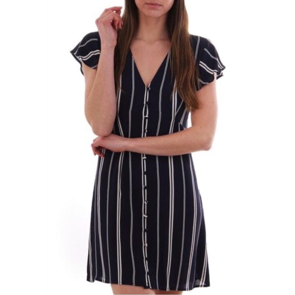 Rails Helena Admiral Navy and White Striped Dress Medium